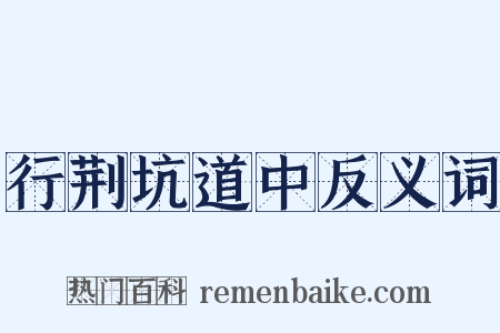 行荆坑道中反义词是什么意思的图片